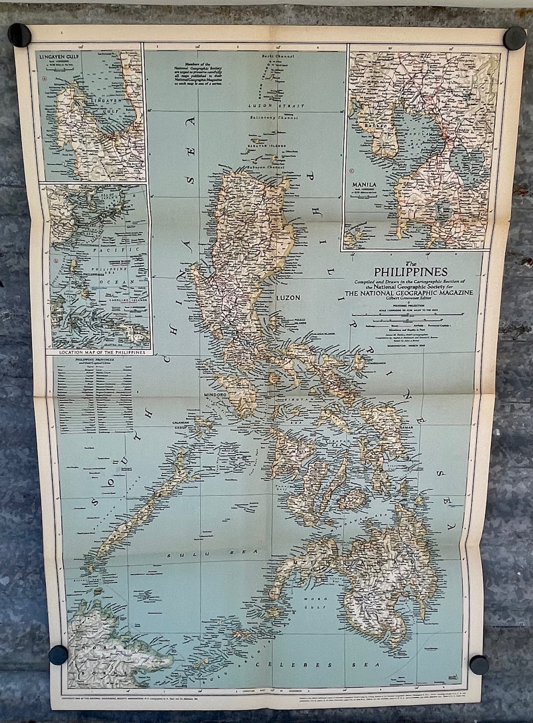 Map of the Philippines, Vintage, 1945 - Etsy