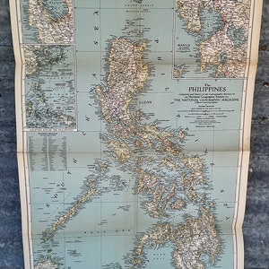Map of the Philippines, Vintage, 1945 - Etsy