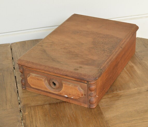 Old Wooden Drawer Desk Storage Victorian Box Etsy