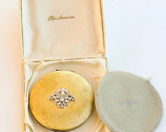 Kramer Rhinestone  Compact,  Includes Original Bag and A Box