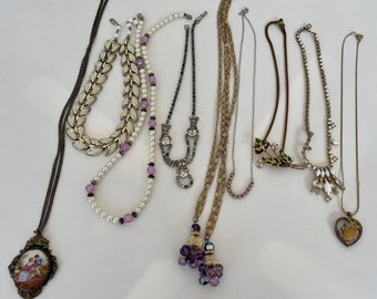 Vintage Jewelry Lot, 10 Necklaces, All Beautiful and Wearable, Various Styles and Ages