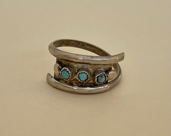 Turquoise and Sterling Ring, Vintage, Size 6, NOS