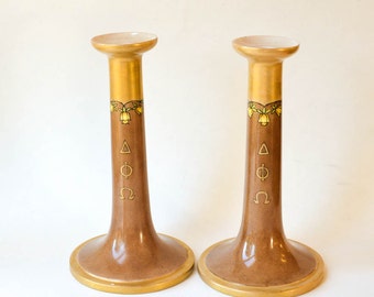 Art Nouveau Candleholders, Lenox ,Belleek ,Artist Signed Candle Holders 1914