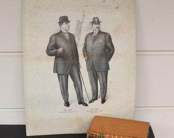 Men's Fashion Prints, Large Print on Heavy Card Stock, Baseball Game, Turn of the Century Menswear, Tailor's Print, Men's Fashion Poster, 43