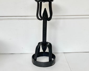 Wrought Iron Candleholder, Brutalist Style Candle Holder, Vintage, Hand Made, Gothic