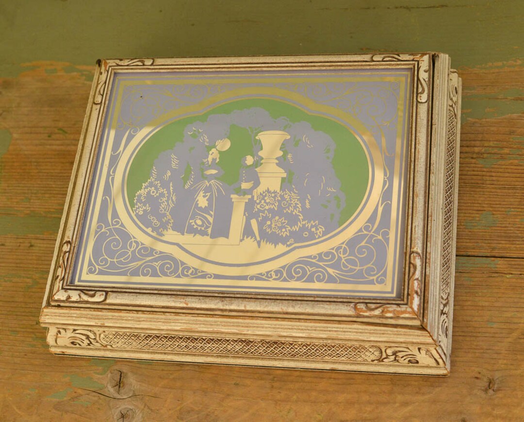 Jewelry Box, Vintage Mirrored Keepsake Box Etsy
