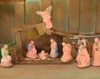 Nativity Set with Manger,  11 Piece Creche