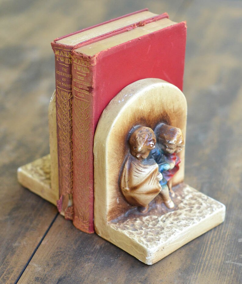 Nursery Bookends Chalk Ware Children's Decor Vintage Etsy
