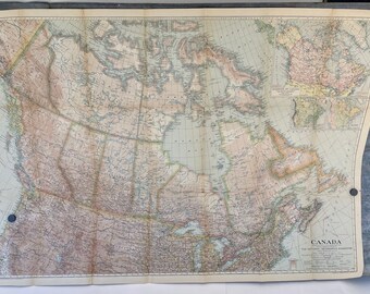 Vintage Canada Map, 1936, National Geographic Map, Large Map, 40" by 28"