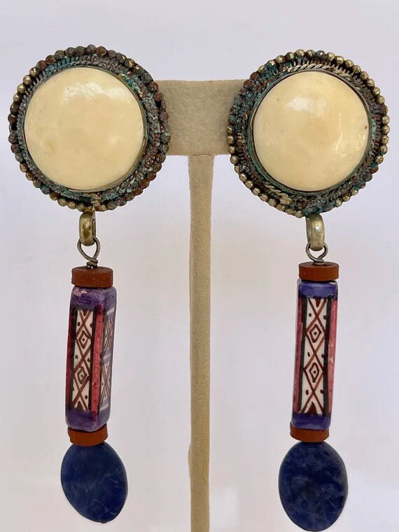 Vintage statement earrings dangle Gem