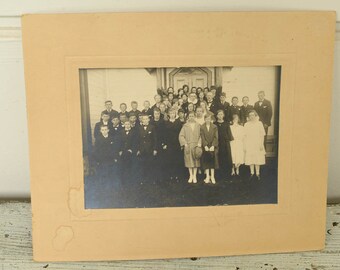 Cabinet Card Photo, Old School Picture, Black and White Photograph