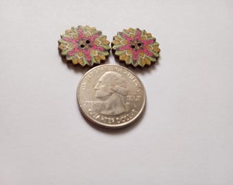 20 mm Wooden Buttons, Set of 2