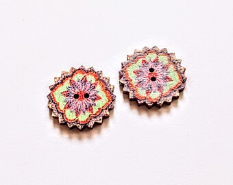 20 mm Wooden Buttons, Set of 2