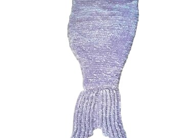 Crochet Mermaid Tail Blanket, Violet Mermaid Tail, Crochet Body Cocoon, Violet Color Velvet Yarn