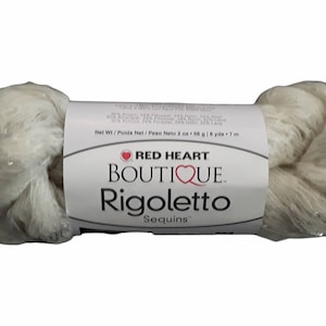 Red Heart Rigoletto-garen met pailletten: crème, niet meer leverbaar