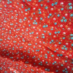 Red Floral Print Cotton Fabric, Quilting Fabric, Cotton Fabric, Fabric for Quilting, Floral Print Fabric, Red Fabric
