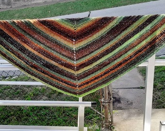 Fall Color Crochet Lace Shawl Wrap, Light Weight and Delicate Shawl
