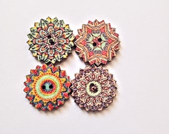 20 mm Wooden Buttons, Mixed Lot