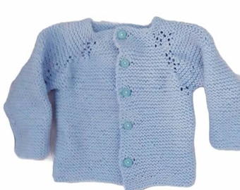 Light Blue Knit Button Up Baby Sweater, Size US 24 Months