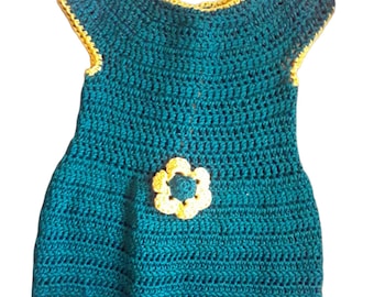 Vestido Daisy sin mangas de ganchillo hecho a pedido, tallas 3T o 4T