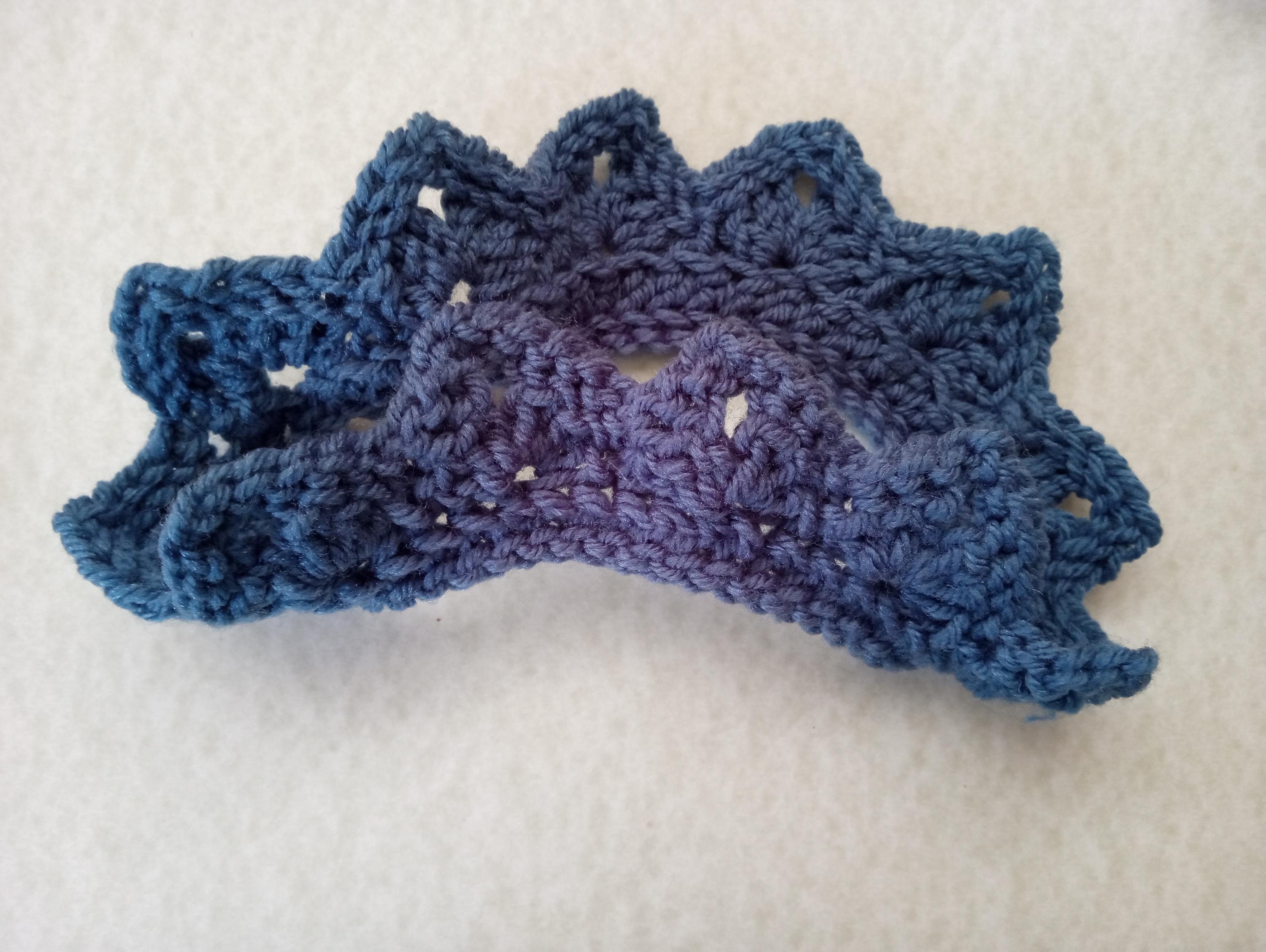 Artisan Handmade Crochet Floral Crown Headband - Electric Cobalt Blue Himmel main image 4