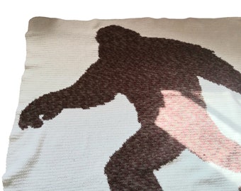Bigfoot Themed Crochet Afghan, 60x65, Made to Order