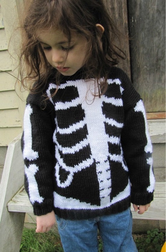 Dem Bones Sweater Knitting Pattern PDF 