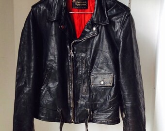 sears leather jacket etsy