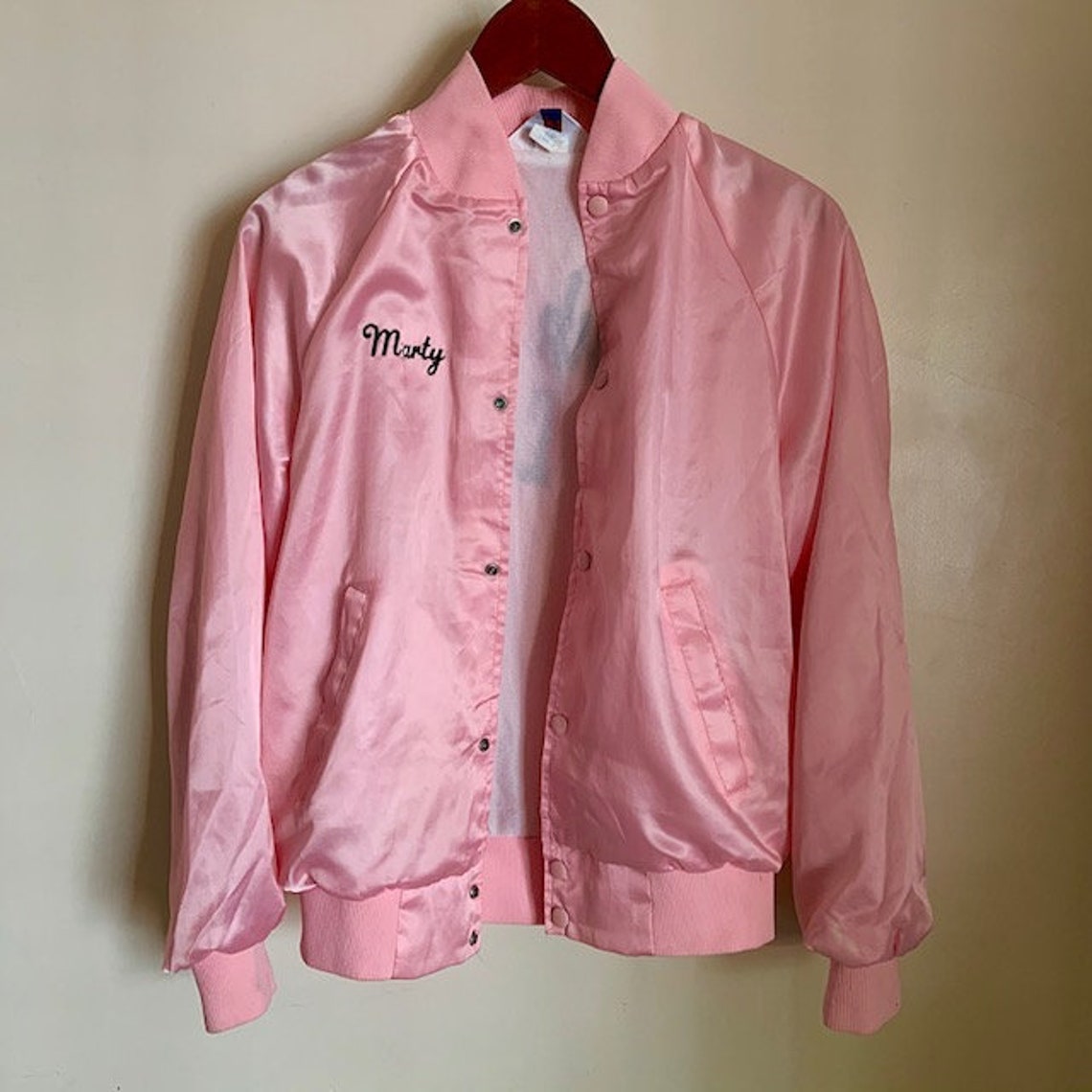 Vintage GREASE Marty Pink Ladies bomber jacket Etsy