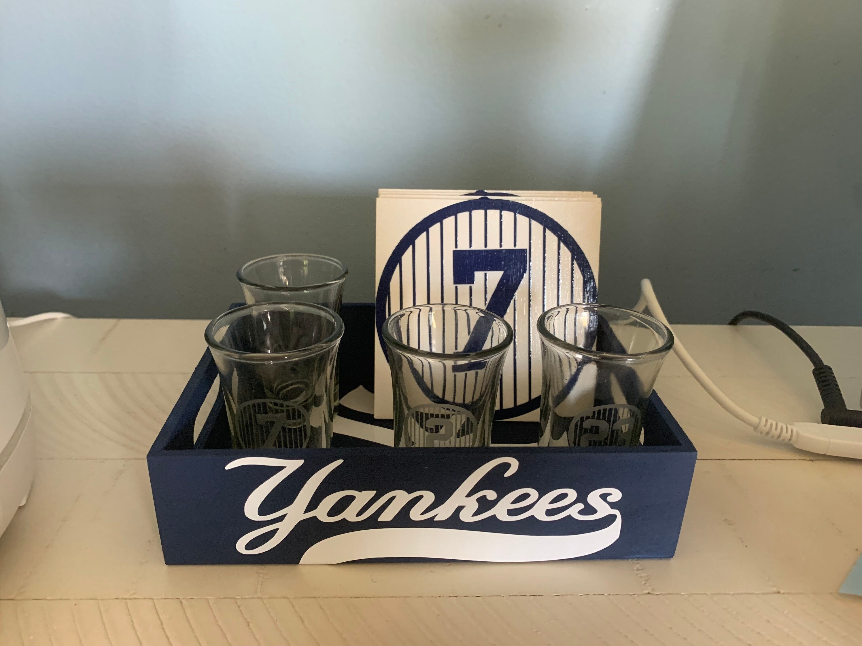 Handmade Retired New York Yankees Shot/Wine Glasses Box and Etsy