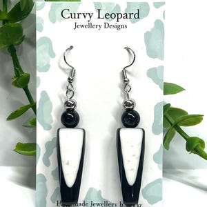 Schwarz & Weiß Acryl Ohrringe | Schwarz Weiß Ohrringe | Statement Ohrringe | Damen Schmuck | Ohrringe | Mode Ohrringe