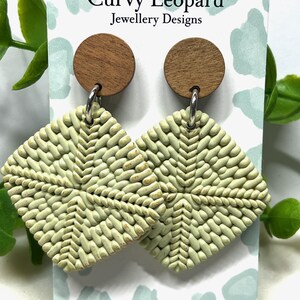 Light Green Square Acrylic Rattan Earrings | Fashion Earrings | Dangle Earrings | Acrylic Earrings | Women&#39;s  | Light Weight Earrings | Gift