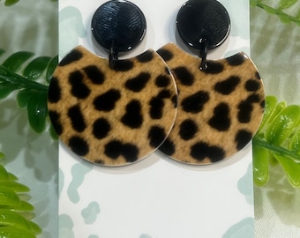 Leopard Print Acrylic Earrings | Dangle Earrings | Statement Earrings | Womens Jewellery | Earrings | Fashion Earrings