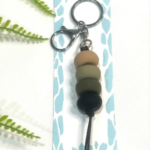 Beaded Key Chain | Bag Charm | Key Ring | Teachers Gift | Polymer Clay Keyring | Key Chain | Gift | Olive Key Ring | Key Charm