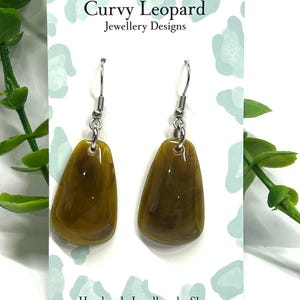 Olivgrün Acryl | Ohrringe | Statement Ohrringe | Damen Schmuck | Ohrringe | Mode Ohrringe