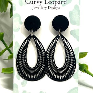 Black Filagree Earrings | Dangle Earrings | Statement Earrings | Womens Jewellery | Earrings | Fashion Earrings