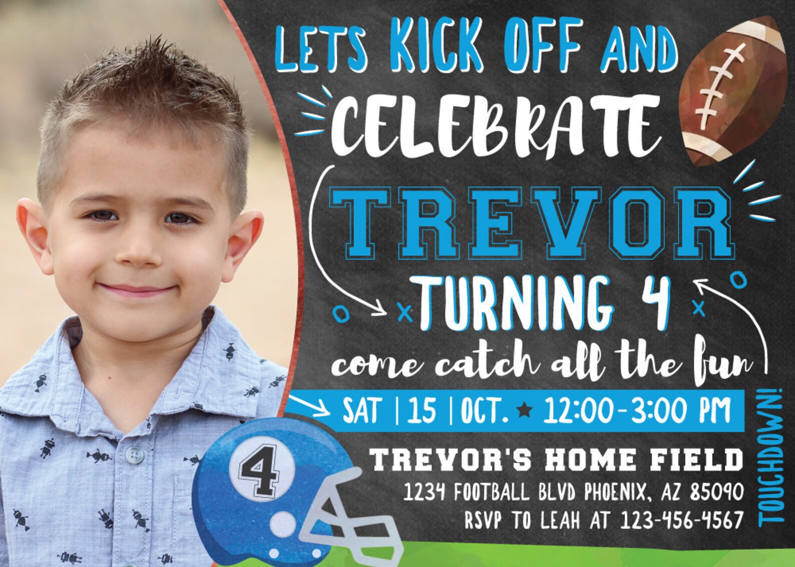 Football Birthday Invitation Football Invitation Football Etsy