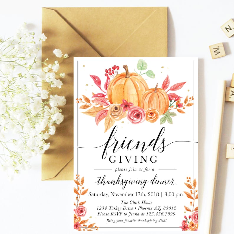 Friendsgiving Invitation Friendsgiving Party Invitation - Etsy