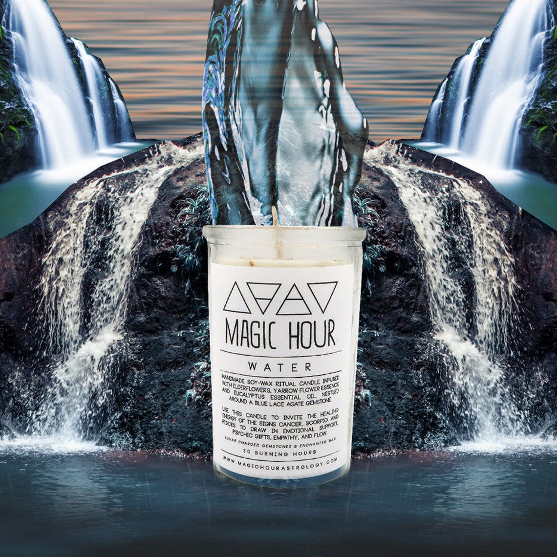 Water Elemental Ritual Candle - Small - Etsy