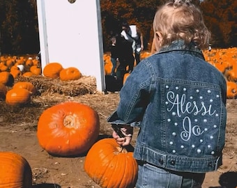 Kids Jean Jackets - Flower Girl Jean Jacket - personalized Jean Jacket - Custom Jean Jacket - Denim Jacket - Jean Jacket - Kids Jacket