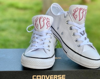 monogrammed white converse
