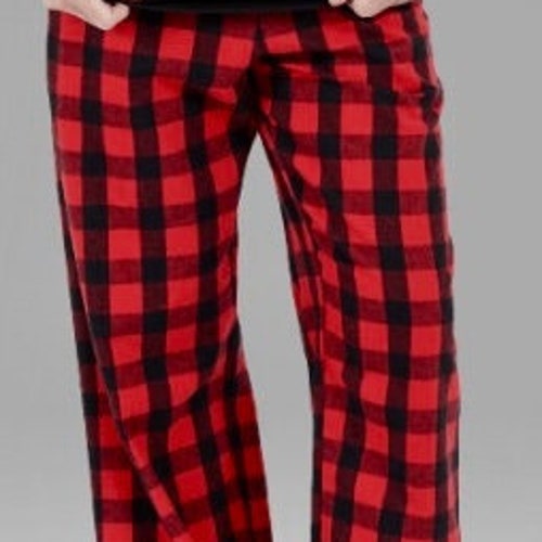 Black Plaid Flannel Christmas PJ Pants 