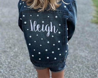 Personalized Kids Denim Jacket | Custom Toddler Jean Jacket | Monogrammed Baby Denim Coat | Baby Shower Gift
