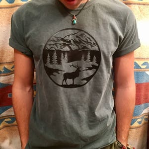 Mountain Shirt - Mens Shirt - Custom Shirt - Hippie shirt  - Shirt - Country Mountain Shirt - Adult tee