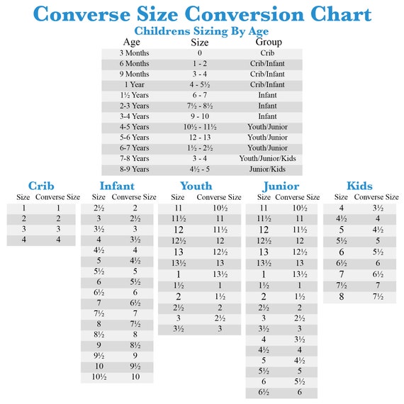 converse youth size chart