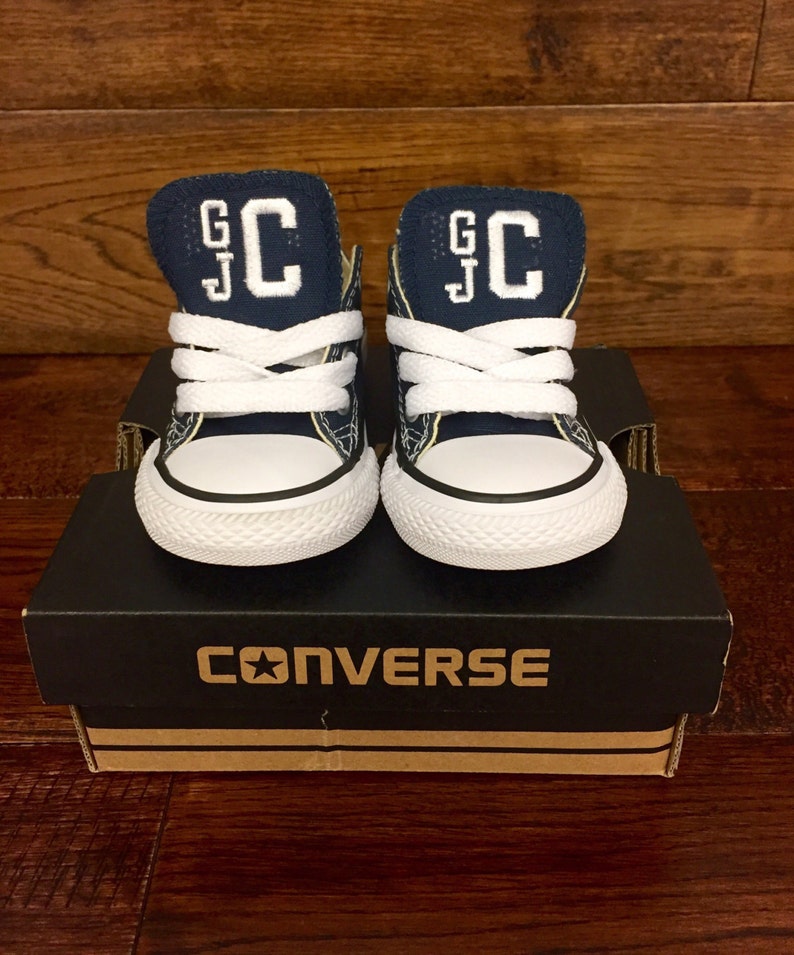 Baby Converse Shoes Converse Customized Baby Announcement Etsy