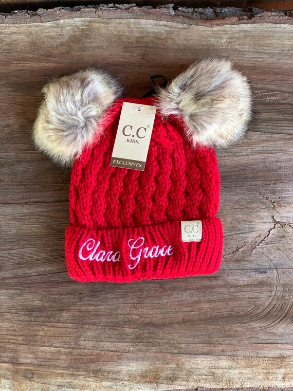 Kids Beanies C C Double Pom Pom Beanies 