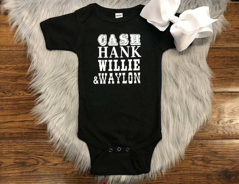 Johnny Cash Shirt Country Baby Clothes Baby Clothes Johnny Cash Onesie Hippie Baby Country Baby Shirt Black