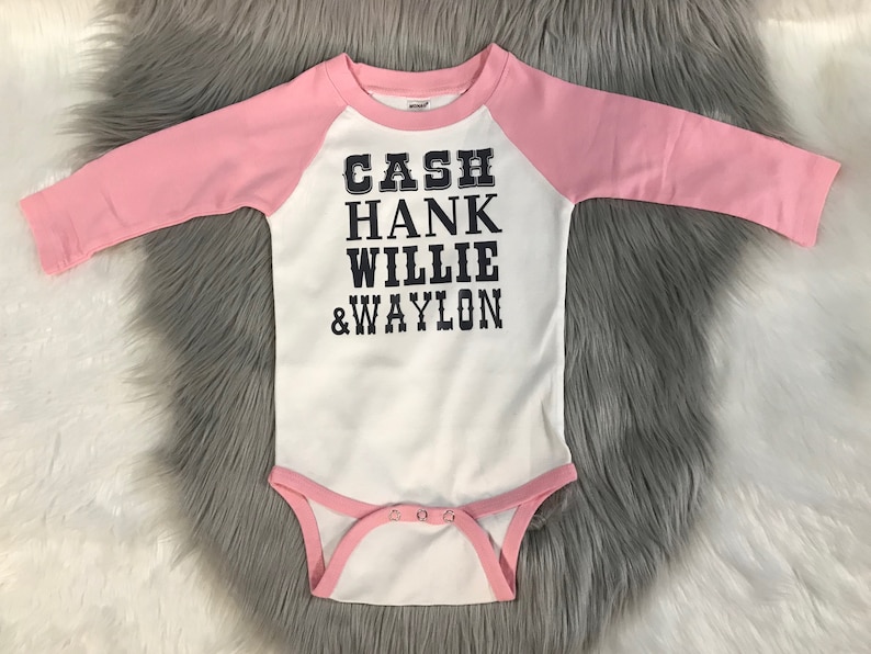 Johnny Cash Shirt Country Baby Clothes Baby Clothes Johnny Cash Onesie Hippie Baby Country Baby Shirt White/Pnk Grey Vinyl