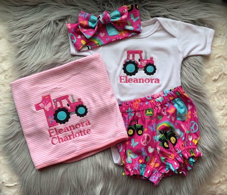 John Deere Country Baby Clothes Girls Shorts Cute Girl Etsy